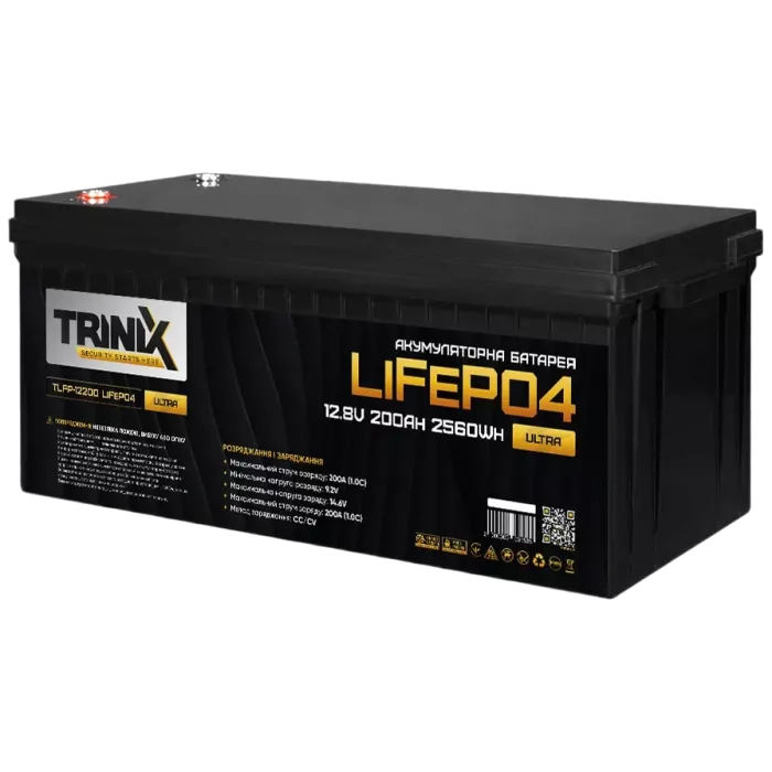 TRINIX TLFP-12200 Ultra 200А•ч 12В Літієва акумуляторна батарея
