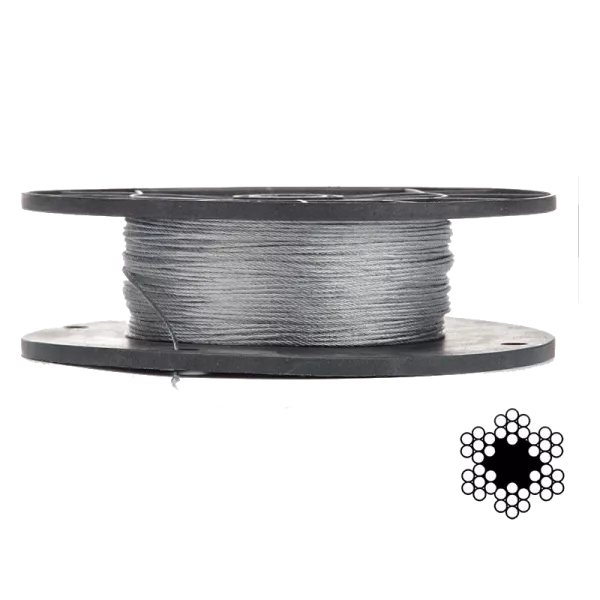 APRO 2мм DIN 3055 (6x7) бухта 200м Трос оцинкований