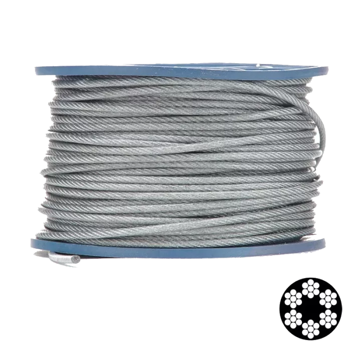 APRO 4 мм (3+1) DIN 3055 (6х7 + FC) 200 м Трос в ПВХ оболочке