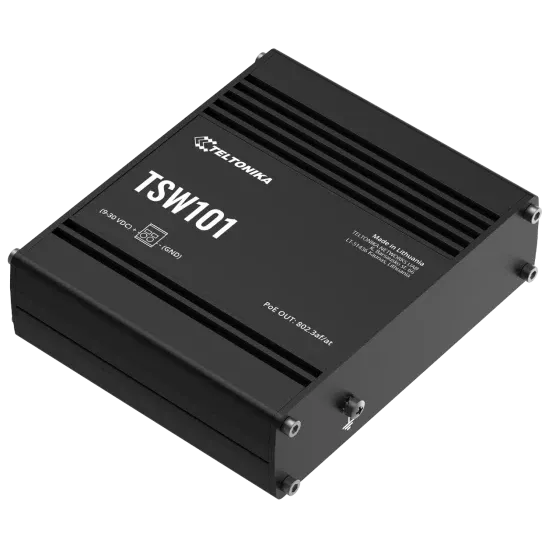 Teltonika TSW101 POE+ для використання в транспорті Комутатор 5 портів некерований