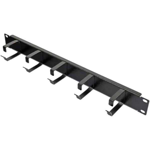 1U з 5 металевими кільцями, чорний Кабельний організатор