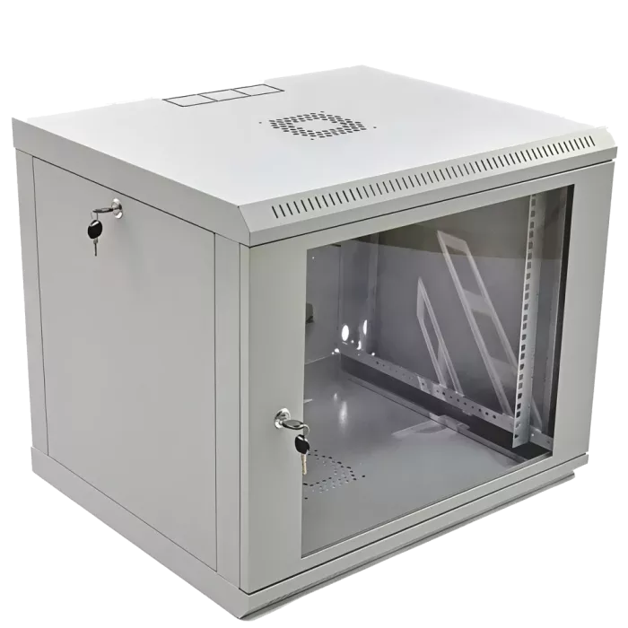 19" 9U 600x600x507мм акрилове скло сіра Шафа