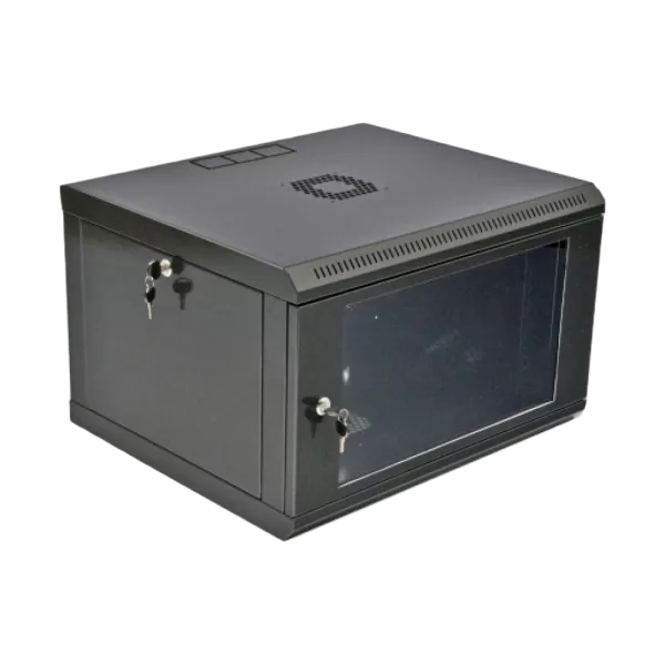 6U Шафа 19" , 600x500x373мм (Ш*Г*В), економ, акрилове скло, чорна