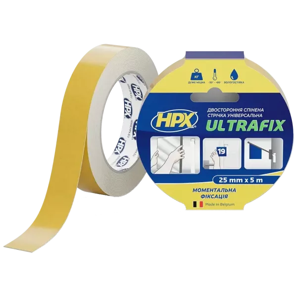 HPX DSU2505 ULTRAFIX 25мм х 5м Стрічка двохстороння