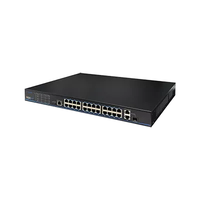 UTP3226TS-PSB 24 порти 10/100 Мбіт/с PoE+ 2 порти Gigabit RJ-45 (1 порт комбінований SFP)