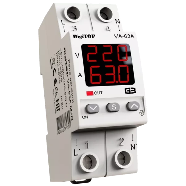 DigiTop VА-63A M2R Реле напруги
