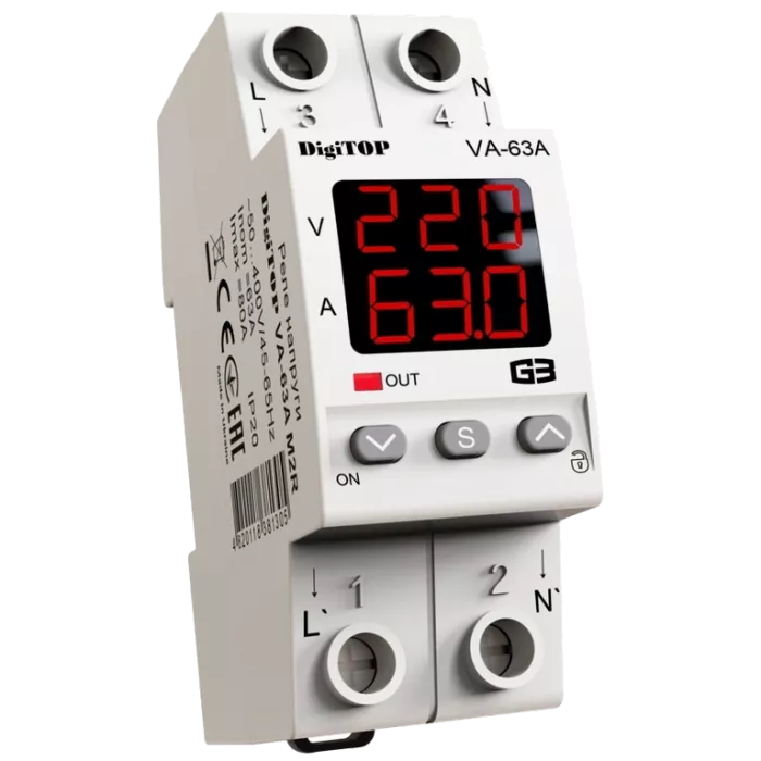 DigiTop VА-63A M2R Реле напряжения