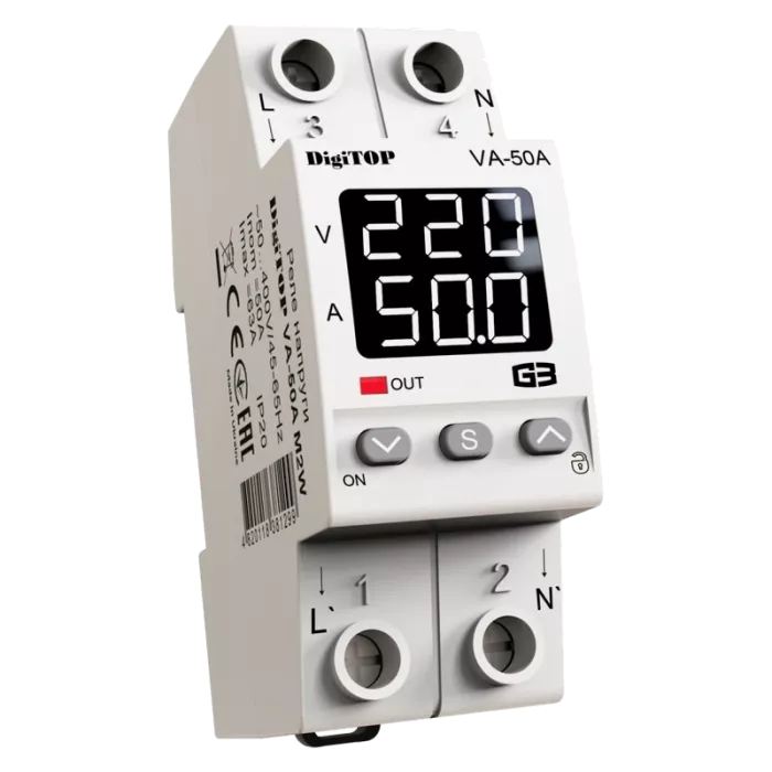 DigiTop VА-50A M2W Реле напряжения