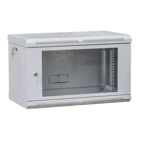 VAGO TC Шафа телекомунікаційна 19", настінна 9U (505х600х600) двері акріл, сіра