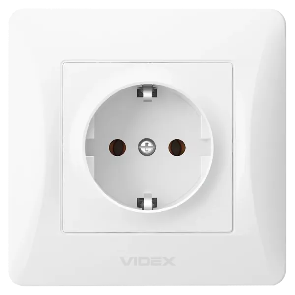 VIDEX BINERA (VF-BNSK1G-W) (20/120) Розетка біла 1 пост з заземленням