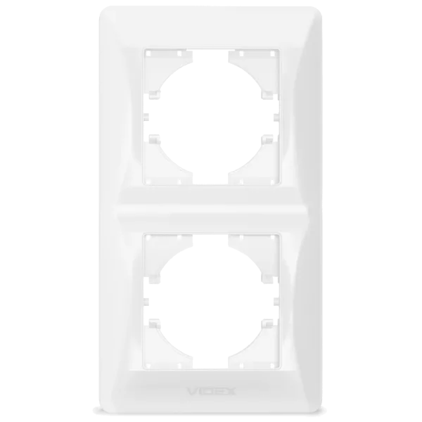 VIDEX BINERA (VF-BNFR2V-W) (12/96)" Рамка біла 2 поста вертикальна