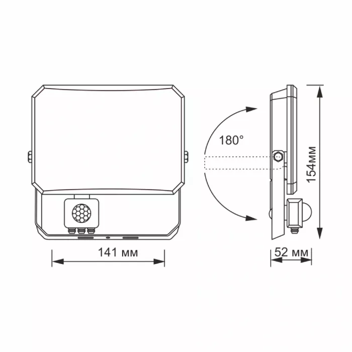 VIDEX F3 30W 5000K 220V LED прожектор  з датчиком руху