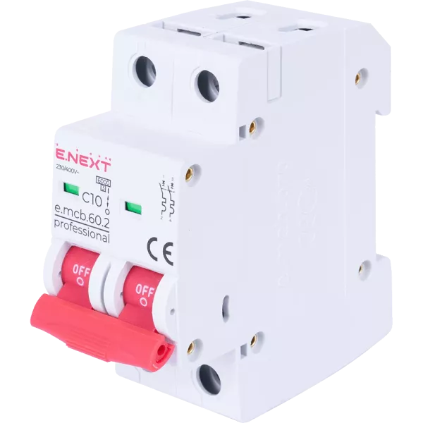 Enext e.mcb.pro.60.2.C 10 new, 2р, 10А, C, 6кА new Модульний автоматичний вимикач