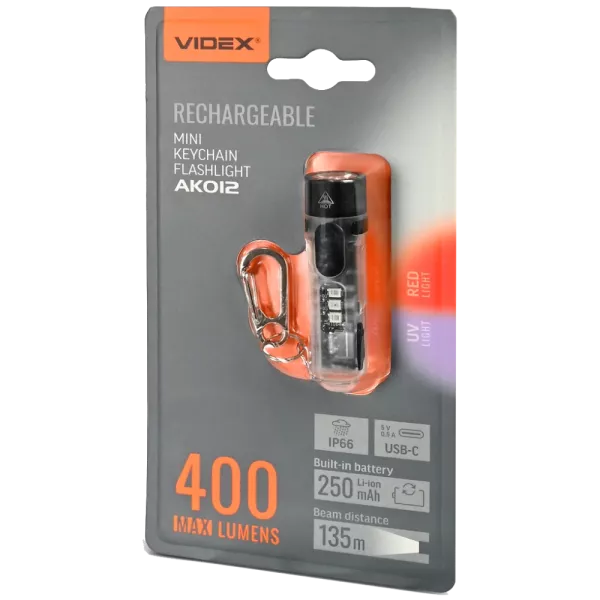 VIDEX VLF-AK012 400Lm 5000K Портативний багатофункціональний ліхтарик
