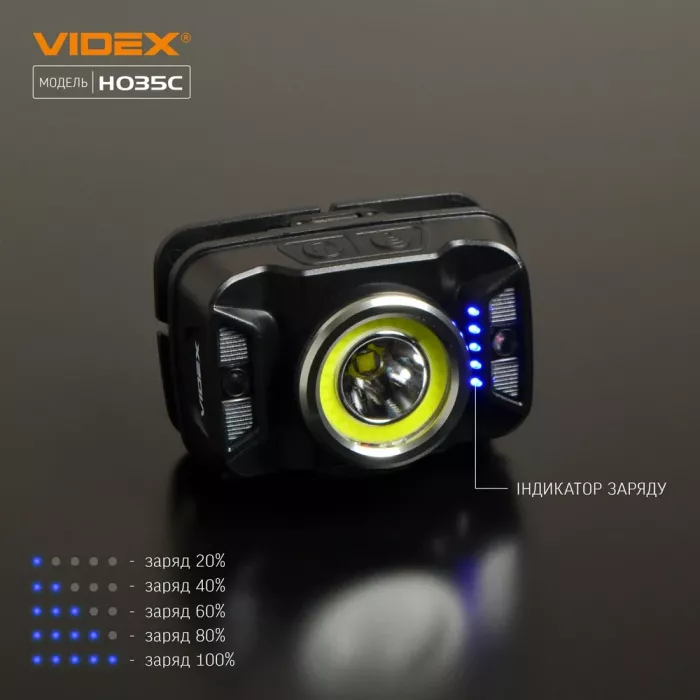 VIDEX VLF-H035C 410Lm 5000K Налобний світлодіодний ліхтарик