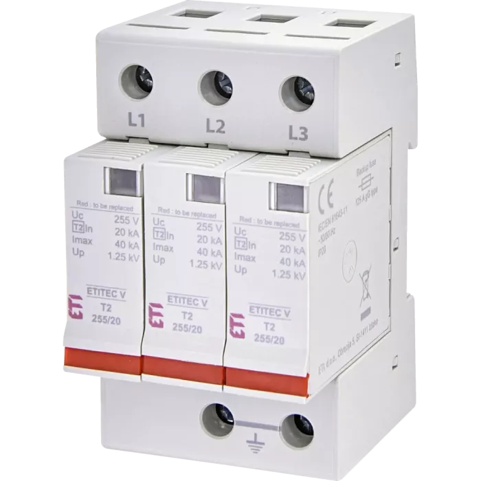 ETI TEC V T2 255/20 (3+0) Обмежувач перенапруги