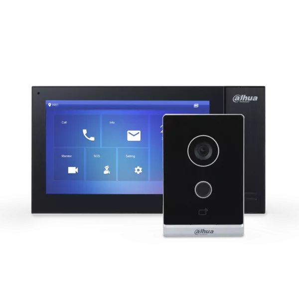 Dahua Standart DHI-VTO2211G-WP-S2 + DHI-VTH2421FB-P Комплект (чорний домофон)