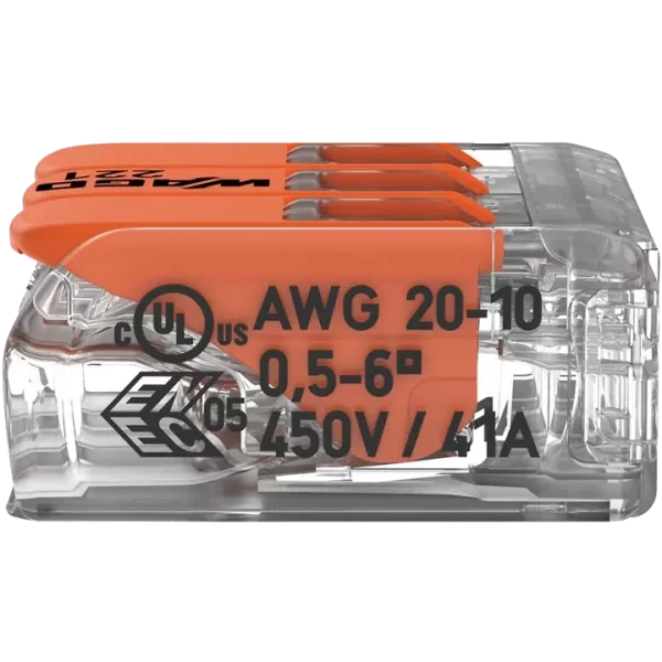 WAGO COMPACT 221-613 3 0,5-6 мм2 (41А) Клема