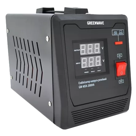 Green Wave Mauser 2000VA (1400Вт) Стабілізатор напруги релейний 1xShuko, DC140-260V, AC220±8%, BOX