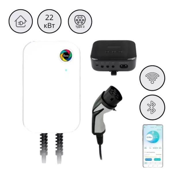 WB20-22KW-APP-DLB 32A 22 кВт Type 2 + APP + DLB Настіний зарядний пристрій