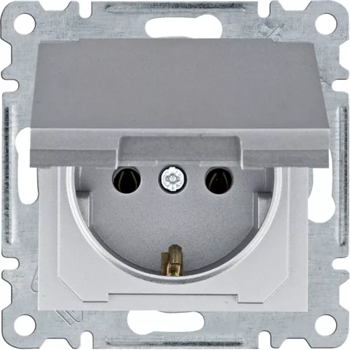 Hager Lumina WL1152 16А/230В Розетка с з/к с крышкой