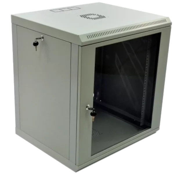 12U Шафа 19", 600x500x640мм (Ш*Г*В), економ, акрилове скло, сіра