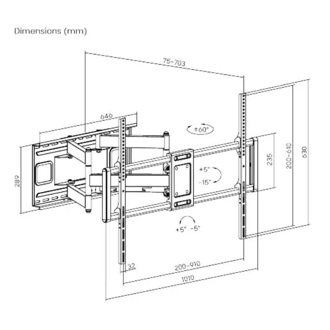 Gembird WM-120ST-01 60-120" 120 кг Кронштейн для телевизора