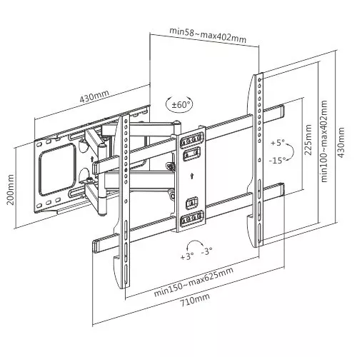 Gembird WM-80ST-02 37-80" 60 кг Кронштейн для телевизора