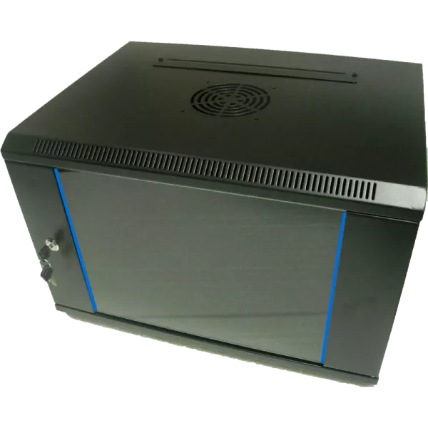 Hypernet WMNC66-15U-FLAT-AC-BLACK Шафа комутаційна настінна 15U 600x600 розбірна чорна