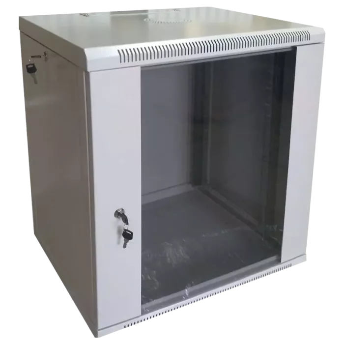 Hypernet WMNC66-12U-FLAT-AC Шафа комутаційна настінна 12U 600x600 розбірна сіра