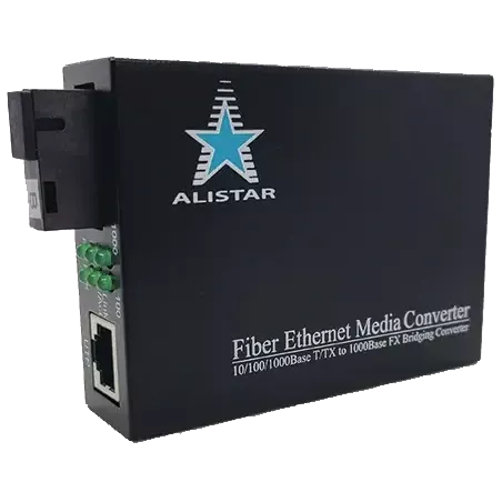ALISTAR X5G 1G 10/100/1000BASE-T RJ-45 - 1000BASE-LX 1SM WDM SC 20KM TX1550/RX1310nm Медіаконвертор