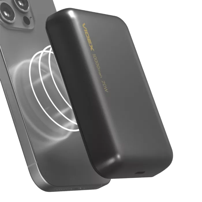 VIDEX VPB-W102 PD20W Grey 10000mAh Повербанк з бездротовою зарядкою