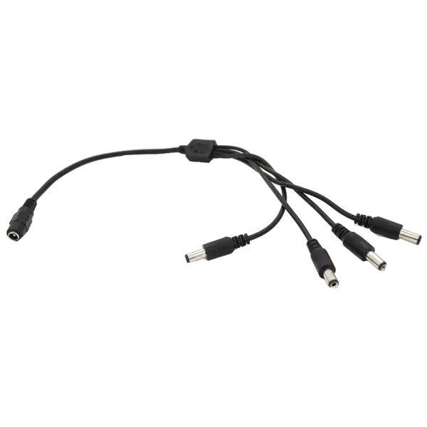 DC-F => 4xDC-M (D 5,5x2,5мм) 40см Дільник живлення